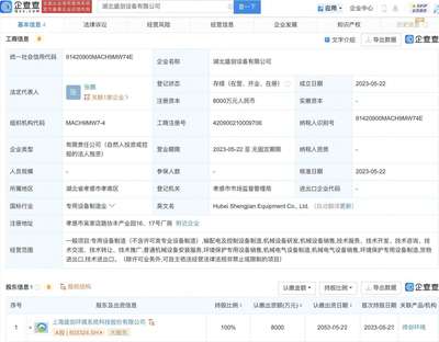 盛劍環境在湖北設立設備公司，注冊資本8000萬，深耕環境保護專用設備制造